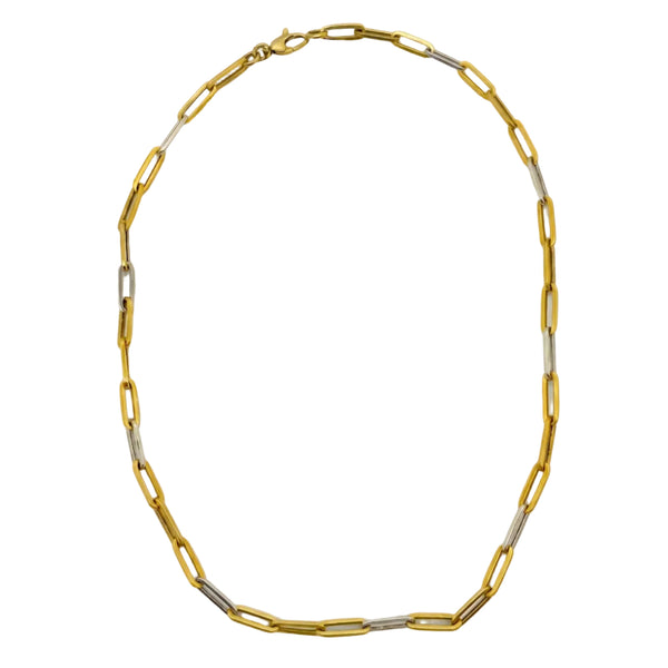 Collier Princesse Maille Cheval en Or Jaune & Or Blanc 18K