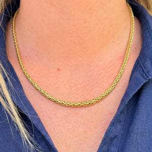 Collier Ras du Cou avec Maille Palmier en Or Jaune 18 K