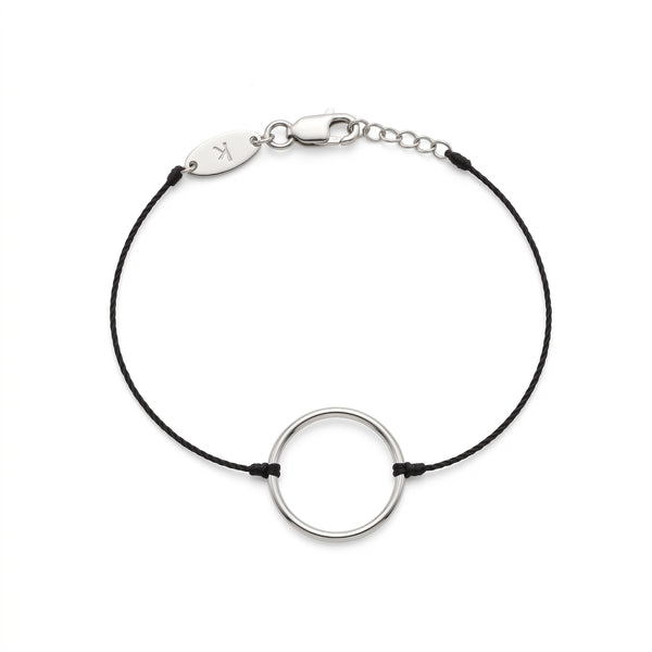 Bracelet Cordelette Fil en Or Blanc 18k