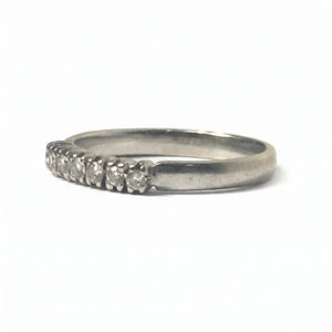 Bague Demi Tour Or Blanc 18 K avec 7 Diamants - Taille 56