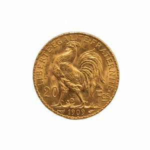 Pièce en or jaune 20 Francs Coq Marianne 22k