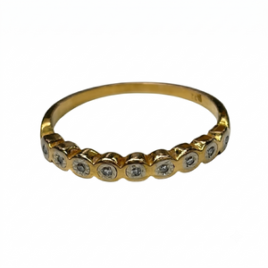 Bague Demi Tour Or Jaune Diamants 750 18K