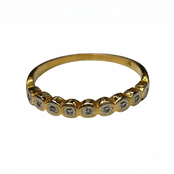 Bague Demi Tour Or Jaune Diamants 750 18K