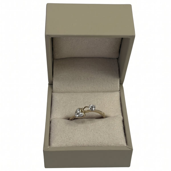 Bague en Or Blanc 18k avec Diamants et Moissanite - Taille 54