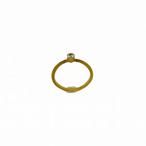 Bague Solitaire en Or Jaune avec Diamant 18K Taille : 54