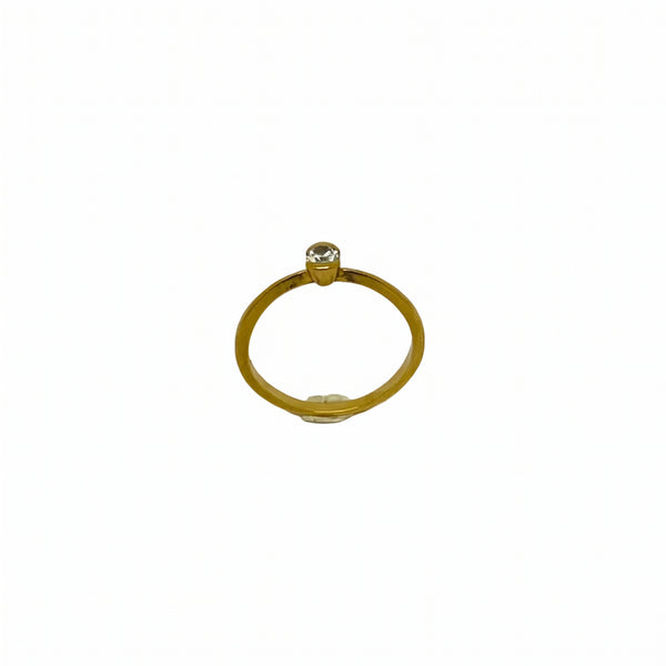 Bague Solitaire en Or Jaune avec Diamant 18K Taille : 54