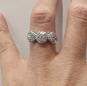 Bague Tank en Or Gris 18k avec Zirconium - Taille  50
