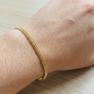 Bracelet Gourmette Double en Or Jaune 18 Carats