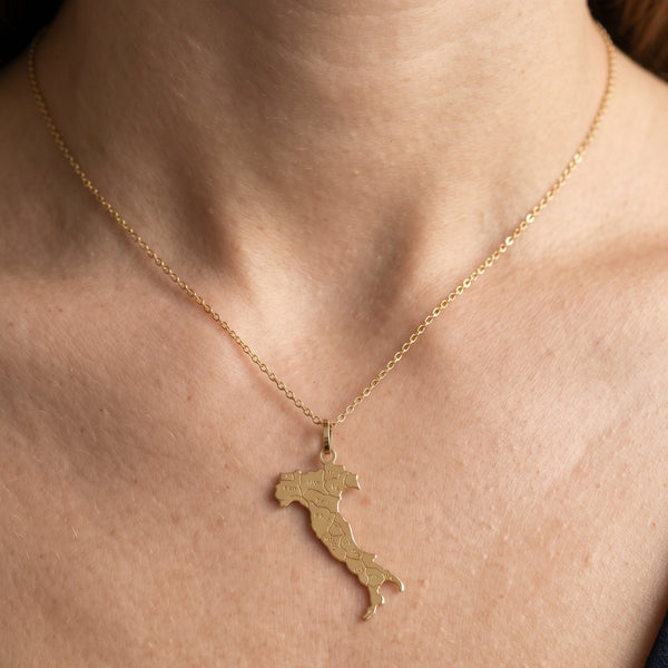 Pendentif Motif Italie Régions en Or Jaune 18K