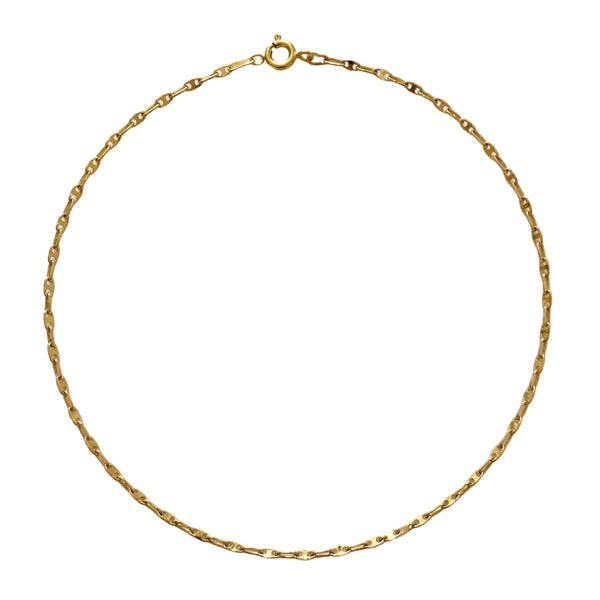 Collier Ras du Cou avec Maille Marine en Or Jaune 18K