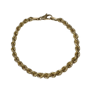 Bracelet chaîne corde en or jaune 18k