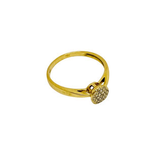 Bague Solitaire en Or Jaune 18K avec Diamants  - Taille 57