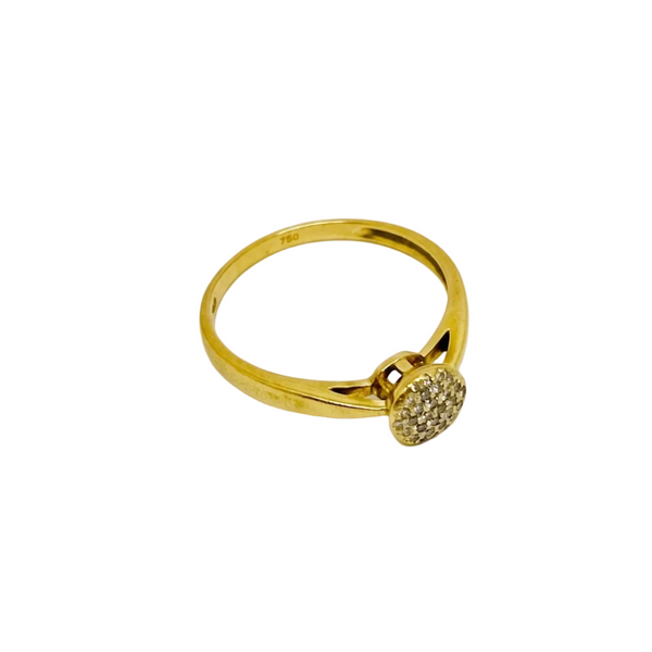 Bague Solitaire en Or Jaune 18K avec Diamants  - Taille 57