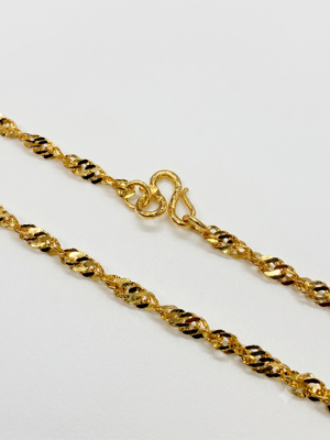 Chaîne Torsadée Or Jaune 24K