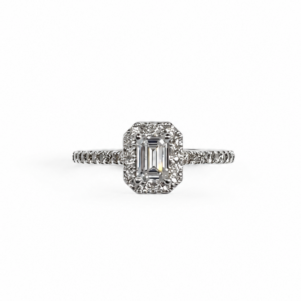 Bague Solitaire en Or Blanc 18 Carats - Taille 54