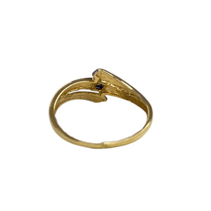 Bague en Or Jaune et Gris avec Saphir - Taille 53
