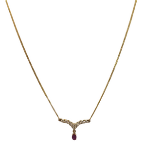 Collier Princesse Or Jaune 750 avec Oxyde de Zirconium