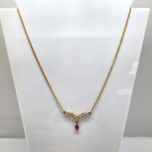 Collier Princesse Or Jaune 750 avec Oxyde de Zirconium
