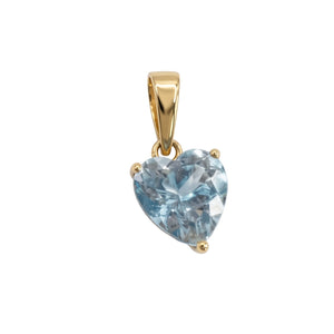 Pendentif Or Jaune Cœur Bleu Naturel 18 Carats
