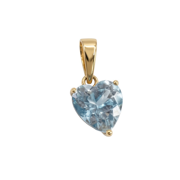 Pendentif Or Jaune Cœur Bleu Naturel 18 Carats