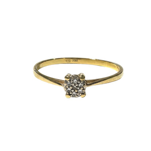 Bague Empierrée en Or Jaune avec Diamants 18K Taille : 54