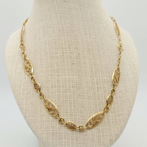 Collier Matinée Filigrane en Or Jaune 18K
