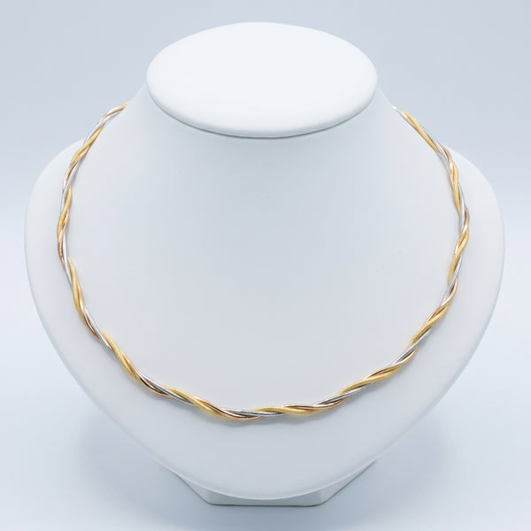 Collier Princesse en Or Jaune & Blanc 18K