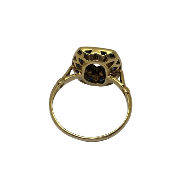 Bague en Or Jaune avec Saphir 18k Taille 53