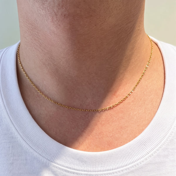 Collier Ras du Cou Forçat en Or Jaune 18k