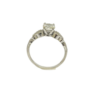 Bague Solitaire en Or Blanc 18k Taille 56