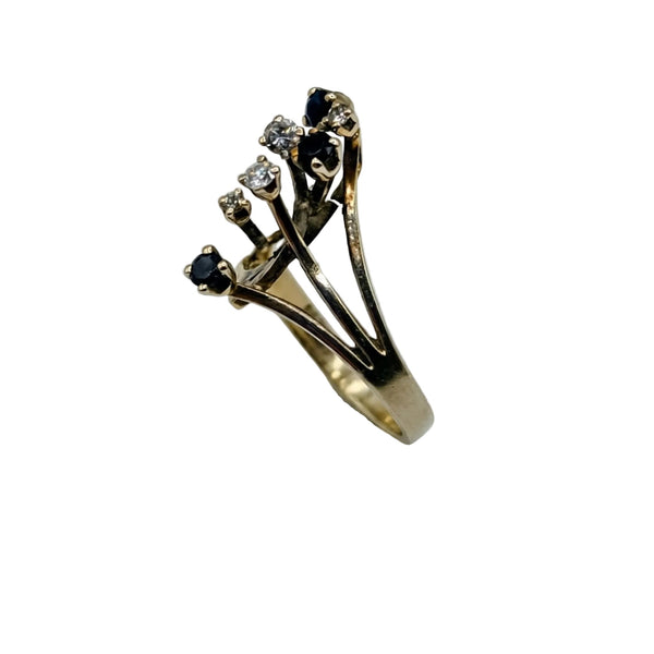 Bague Ancienne en Or Blanc 18k avec Diamants - Taille  60