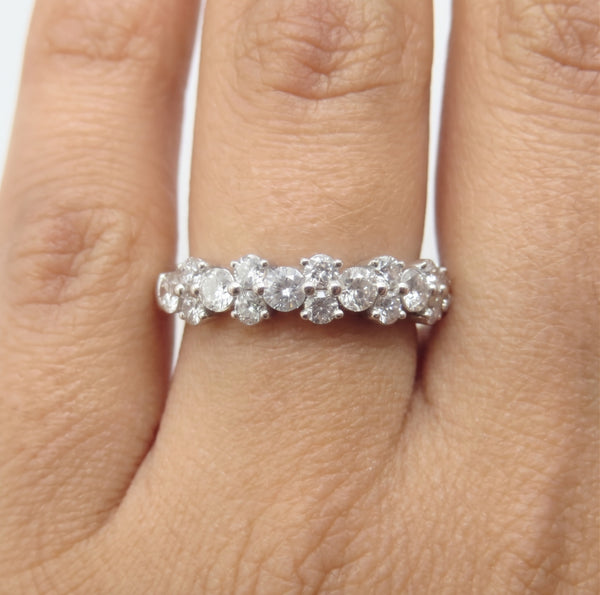 Bague avec Diamants en Or Blanc 18 Carats - Taille 54