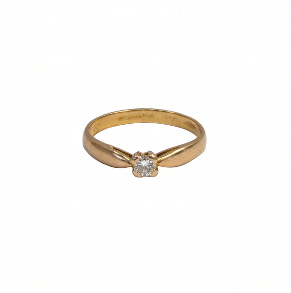 Solitaire en or jaune 18k avec pierre nature Taille : 58