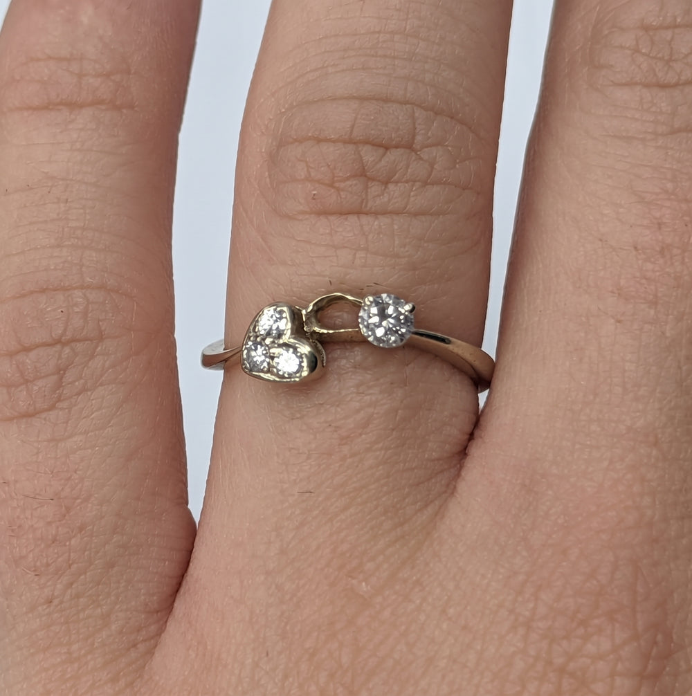 Bague en Or Blanc 18k avec Diamants et Moissanite - Taille 54