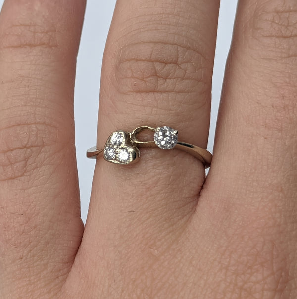 Bague en Or Blanc 18k avec Diamants et Moissanite - Taille 54