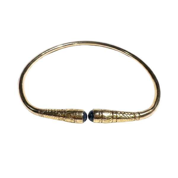Bracelet Jonc en Or Jaune 18k avec Saphirs Étoilés