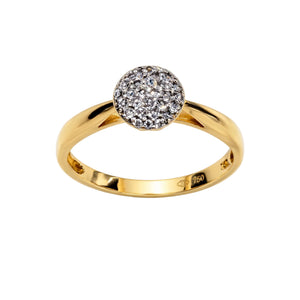 Bague en or jaune 18 K avec diamants - Taille 52