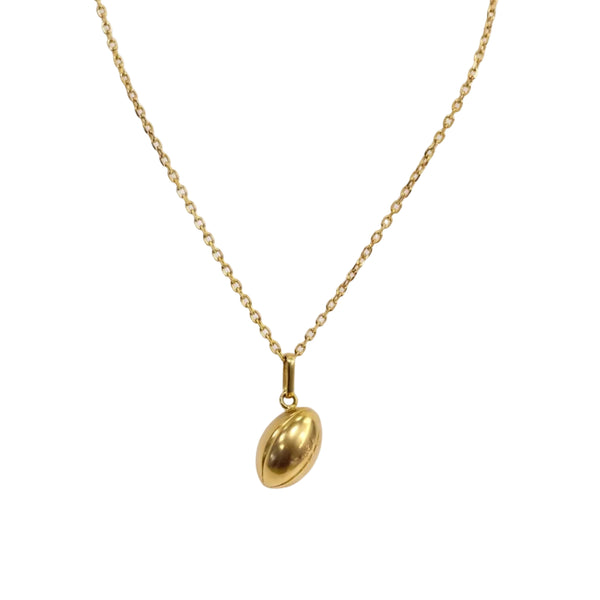 Pendentif Ballon de Rugby en Or Jaune 18k