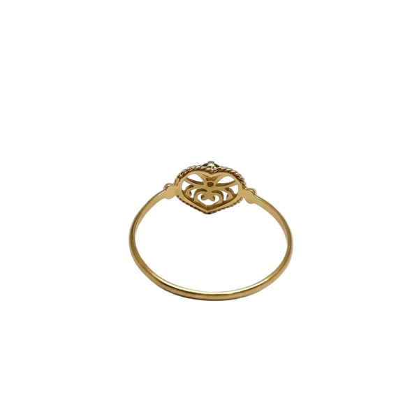 Bague avec Émeraude en Or Jaune 18 Carats - Taille 55