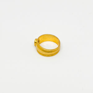 Bague Jonc Or Jaune 18K avec Saphir - Taille 52