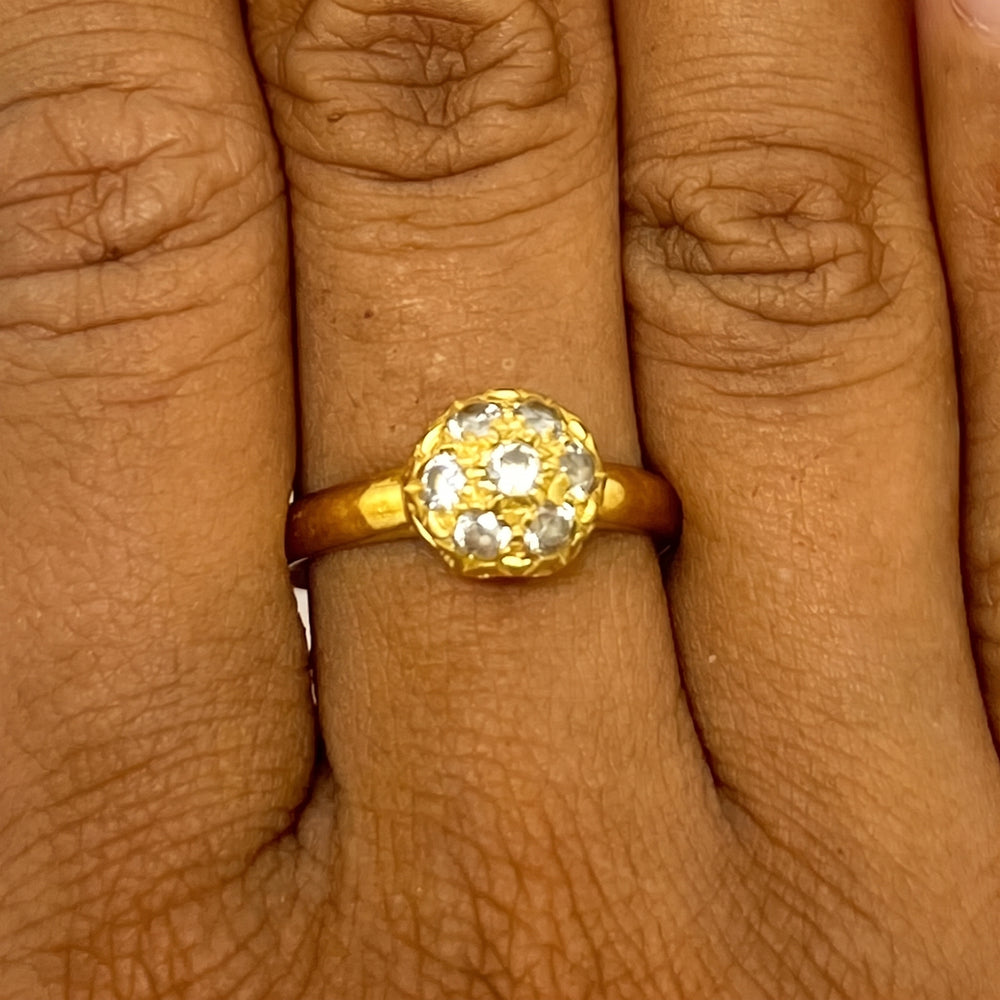 Bague Or Jaune 18K avec Zirconium - Taille 59