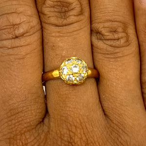 Bague Or Jaune 18K avec Zirconium - Taille 59