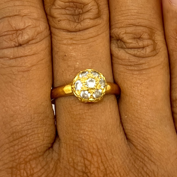 Bague Or Jaune 18K avec Zirconium - Taille 59