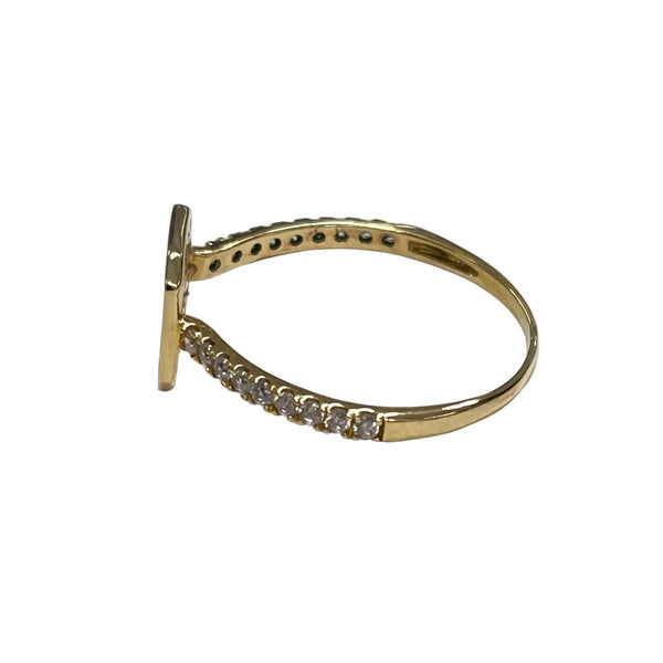 Bague en Or Jaune 18k avec Zirconiums - Taille 53