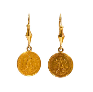 Boucles d'oreilles pendantes en or jaune 18k