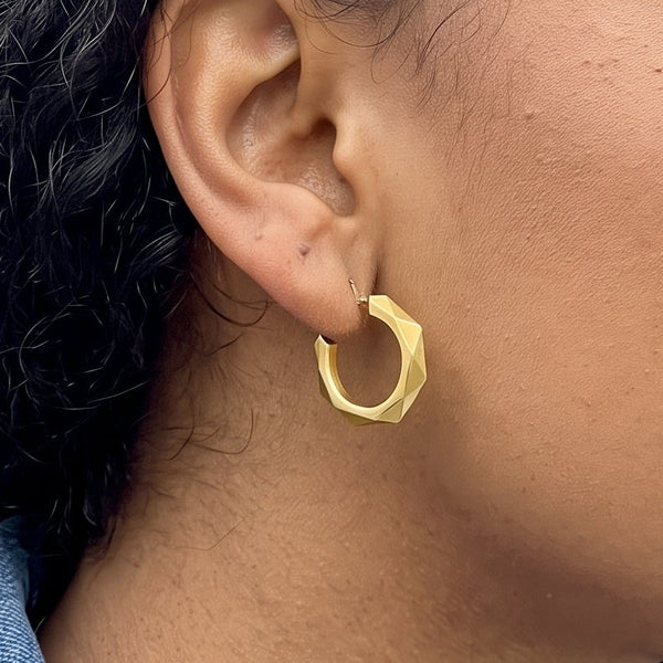 Créoles Demi Créoles en Or Jaune 18k