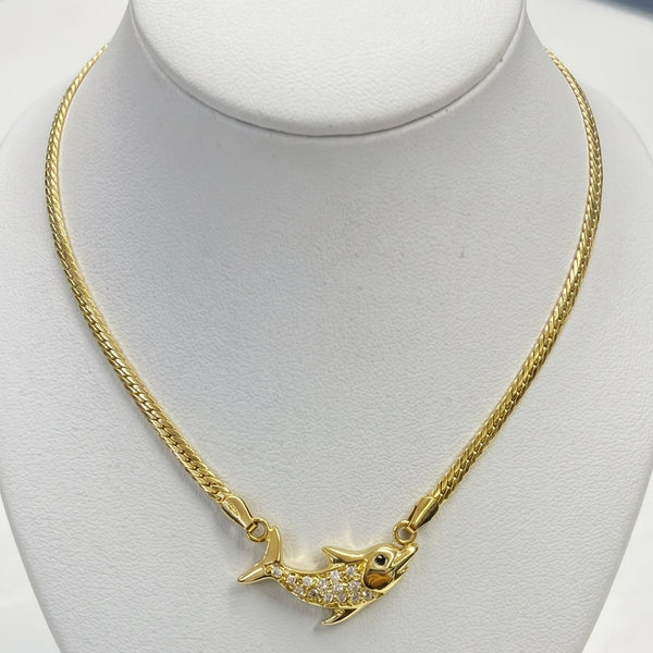 Collier Princesse en Or Jaune avec Oxyde de Zirconium 18K