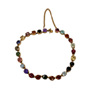 Bracelet en Or Jaune 18K avec Pierres de Couleurs