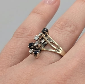 Bague Ancienne en Or Blanc 18k avec Diamants - Taille  60