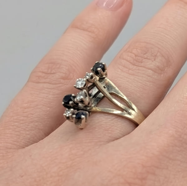 Bague Ancienne en Or Blanc 18k avec Diamants - Taille  60